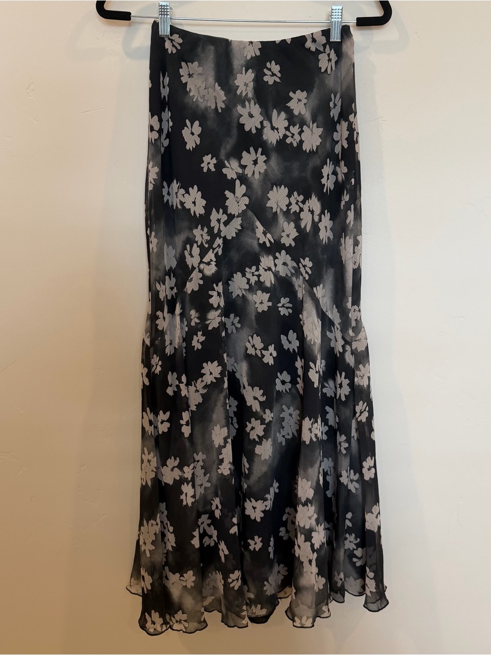 Topshop Floral Print Maxi Skirt, Black & Gray, 4